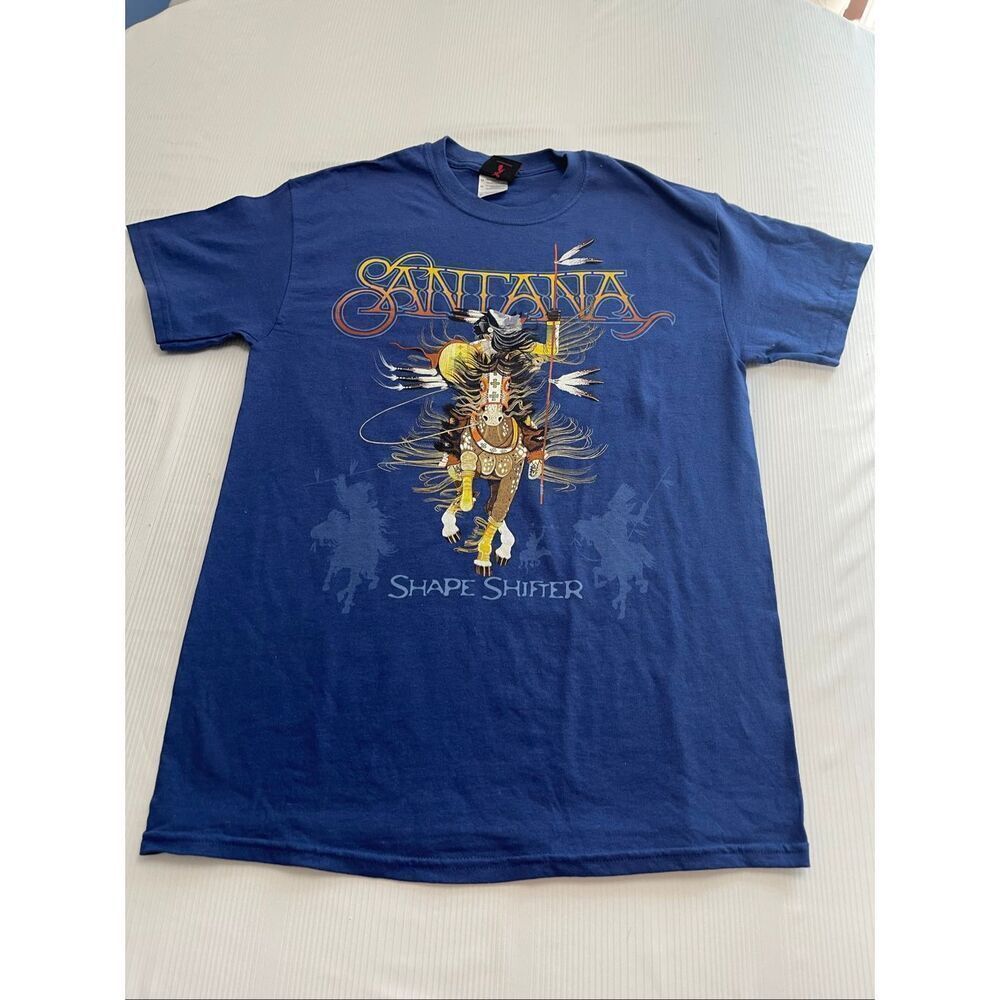 Santana Shape Shifter Shirt Mens Medium Blue 2012 Concert Tour Band Graphic Tee